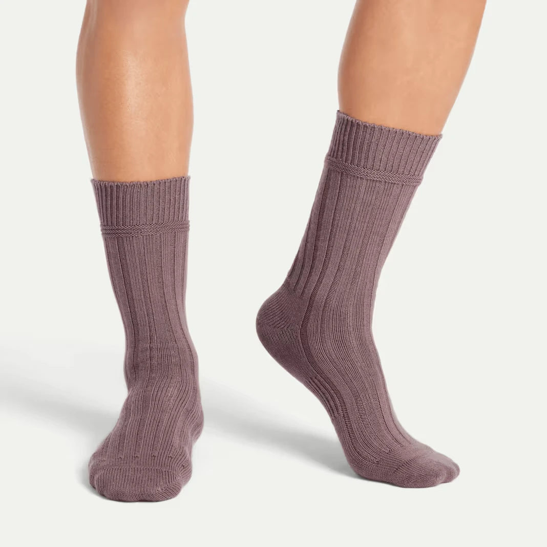 Men's Merino Cashmere Blend Rib Calf Socks - US 7513