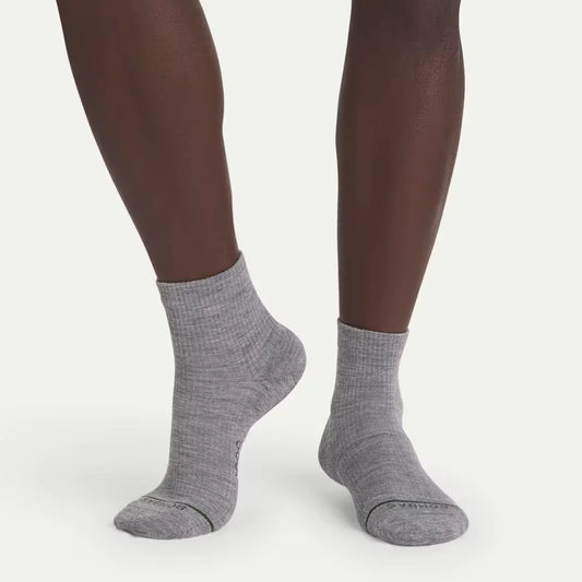 Men's Merino Wool Blend Modern Rib Quarter Socks - US 5974