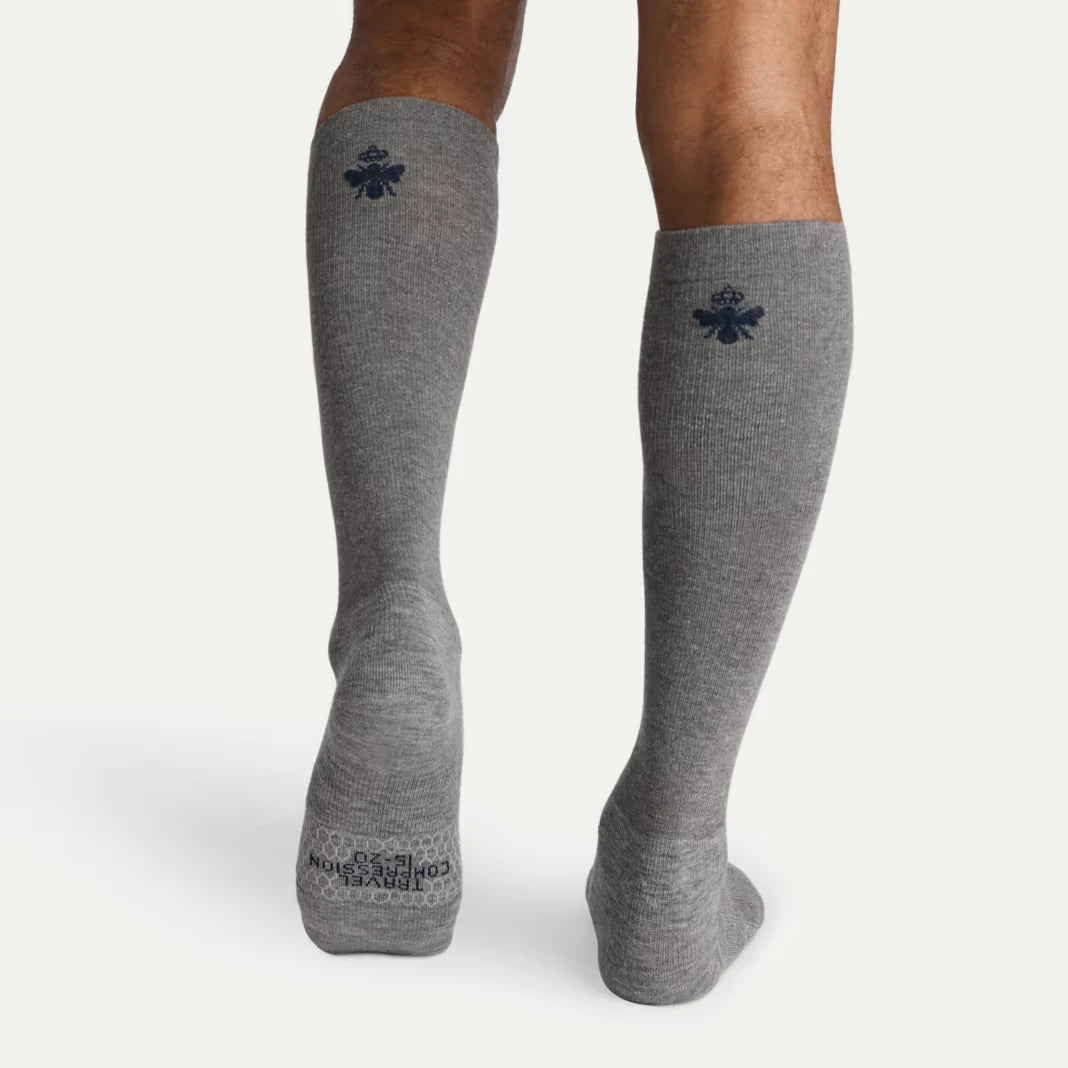Men's Travel Compression Knee High Socks (15-20mmHg) - US 6667
