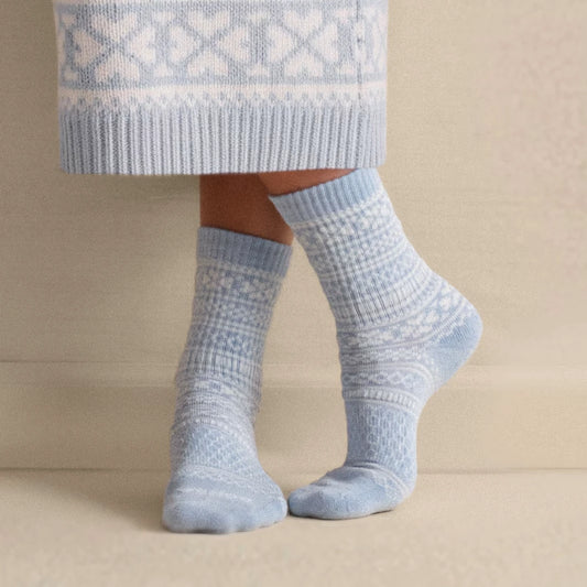 Women's Fair Isle Half Calf Sock 2-Pack Ornament Gift Box - US 4758