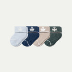 Baby Merino Wool Blend Calf Sock 4-Pack (0-6 Months) - US 9103
