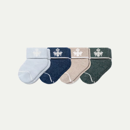 Baby Merino Wool Blend Calf Sock 4-Pack (0-6 Months) - US 9103
