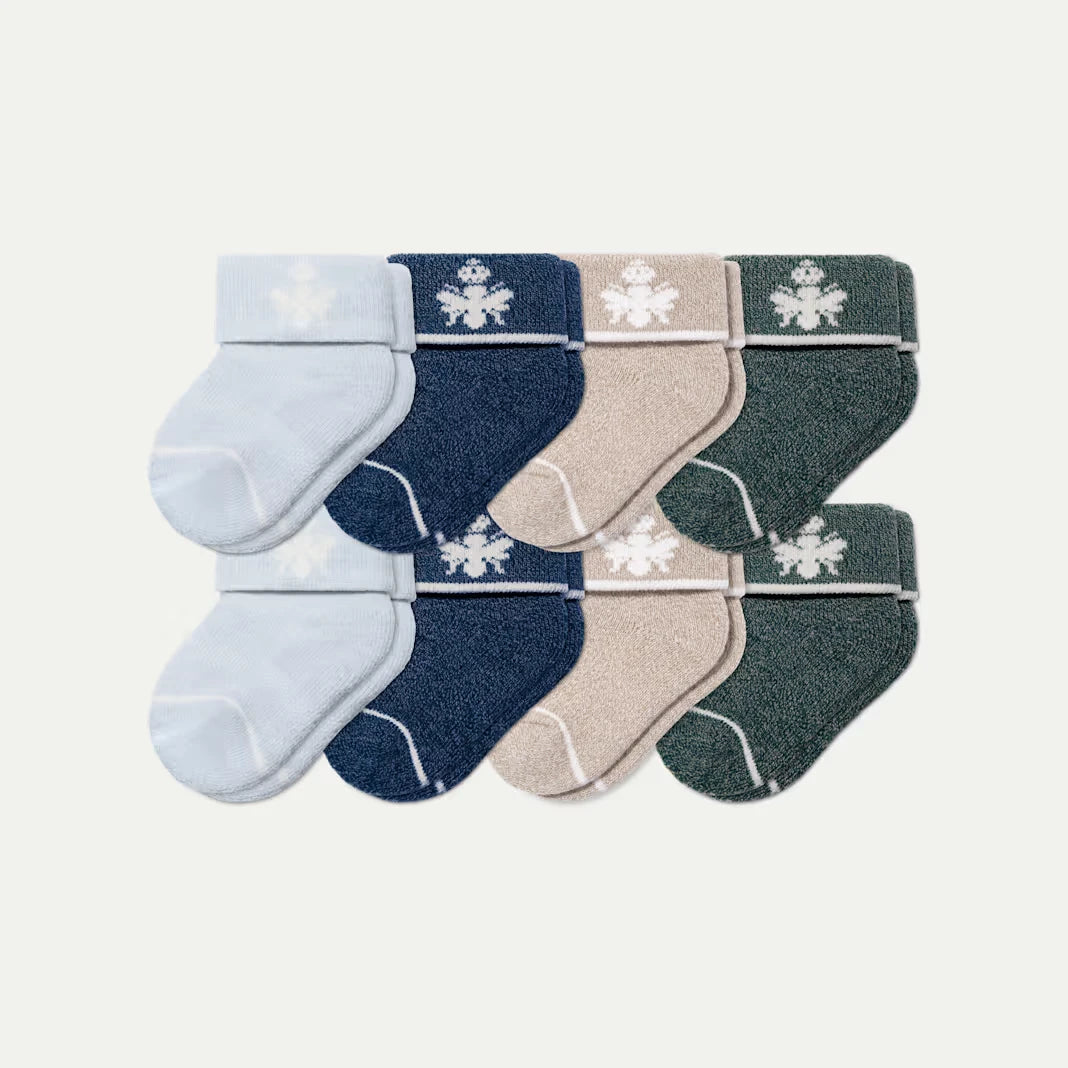 Baby Merino Wool Blend Calf Sock 8-Pack (0-6 Months) - US 0323