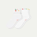 Bombas x Susan Alexandra Embellished Ruffle Rib Quarter Sock 2-Pack - US 3017