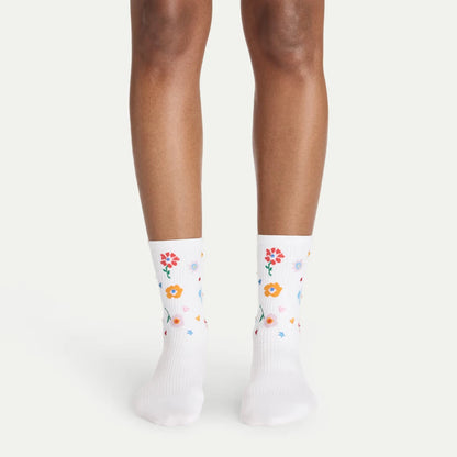 Bombas x Susan Alexandra Floral Embroidered Half Calf Socks - US 6324