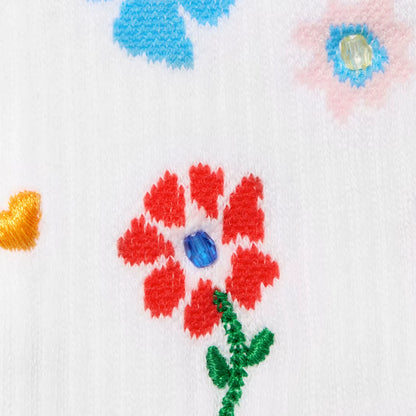 Bombas x Susan Alexandra Floral Embroidered Half Calf Socks - US 6324