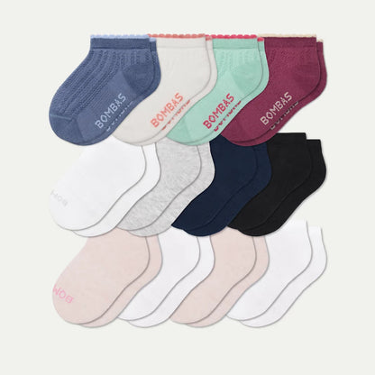 Junior Lightweight Ankle Sock 12-Pack - US 9911