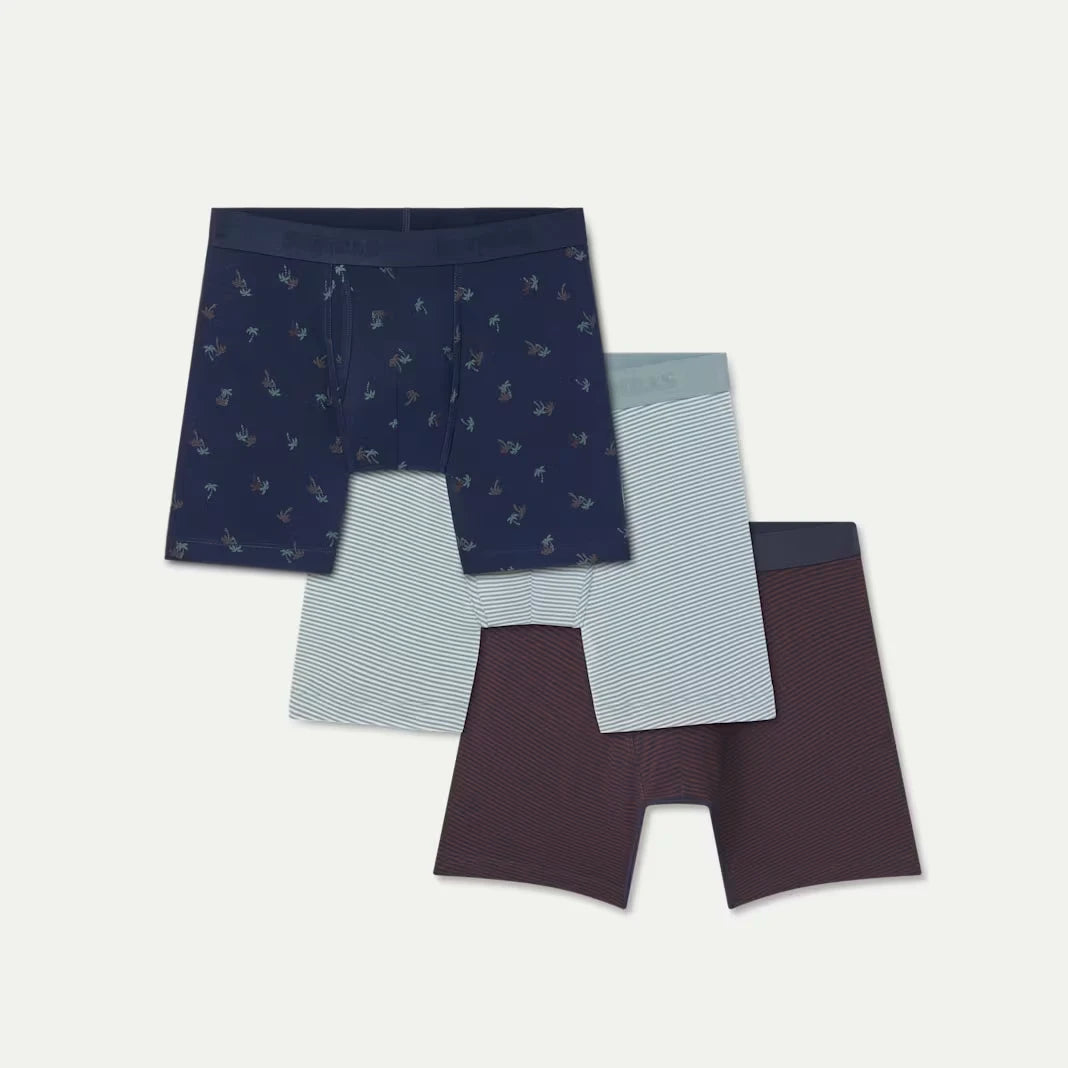 Men's Cotton Modal Blend Boxer Brief 6" 3-Pack - US 3767