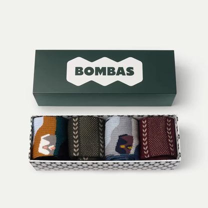Men's Merino Wool Blend Calf Sock 4-Pack Gift Box - US 2639