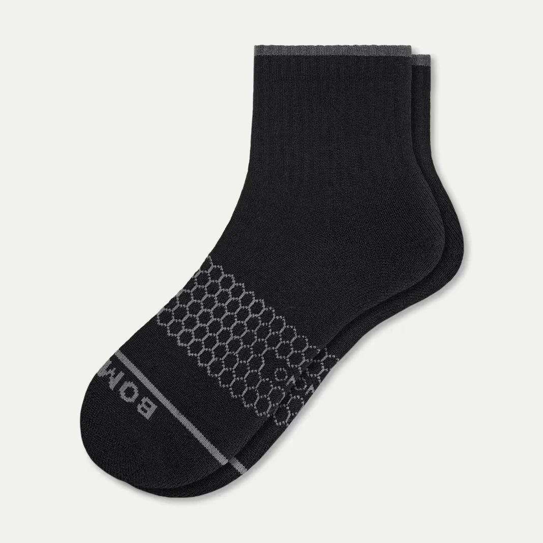 Men's Merino Wool Blend Quarter Socks - US 6978