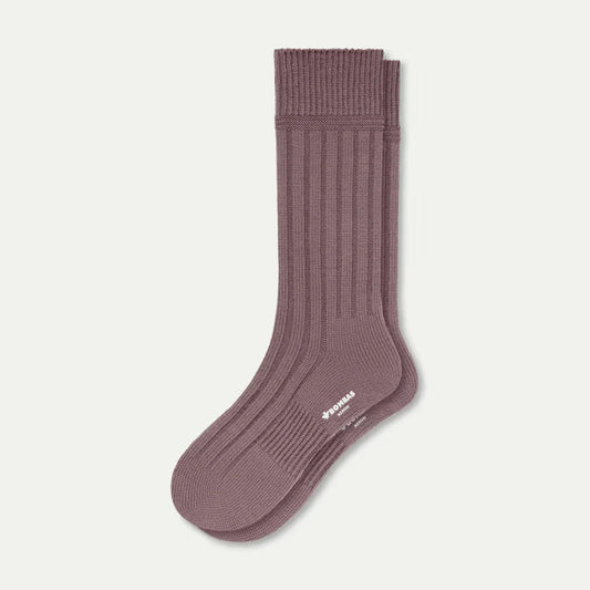 Men's Merino Cashmere Blend Rib Calf Socks - US 7513