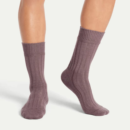 Men's Merino Cashmere Blend Rib Calf Socks - US 7513
