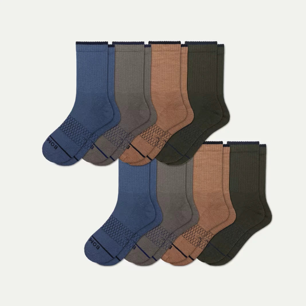 Men's Merino Wool Blend Half Calf Sock 8-Pack - US 0578
