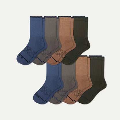 Men's Merino Wool Blend Half Calf Sock 8-Pack - US 0578