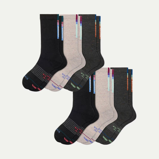 Men's Merino Wool Blend Run Calf Sock 6-Pack - US 7126