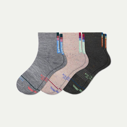 Women's Merino Wool Blend Run Quarter Sock 3-Pack - US 4645