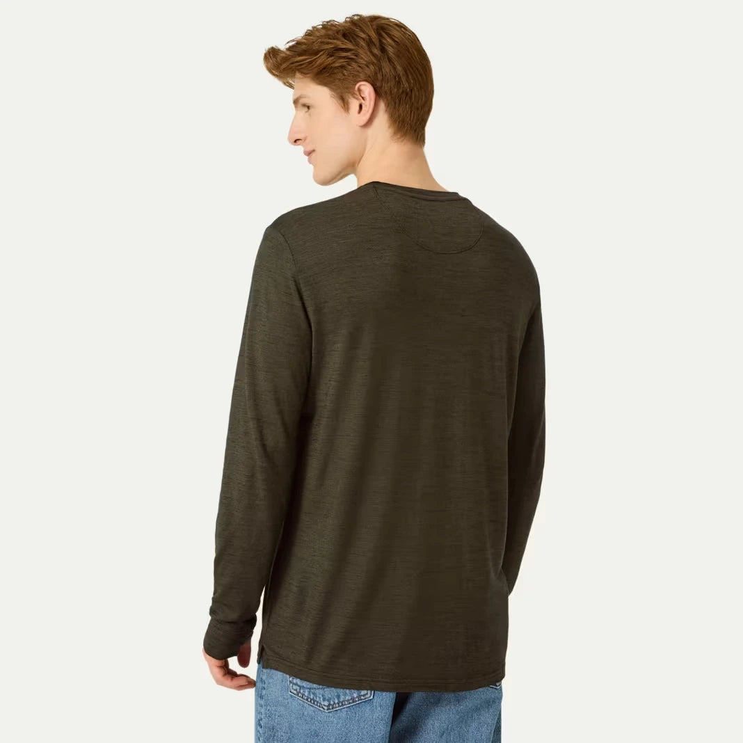 Men's Merino Wool Blend Crew Neck Long Sleeve T-Shirt 3-Pack - US 7081