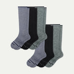 Men's Merino Wool Blend Everyday Compression Knee High Sock 6-Pack (15-20mmHg) - US 9842