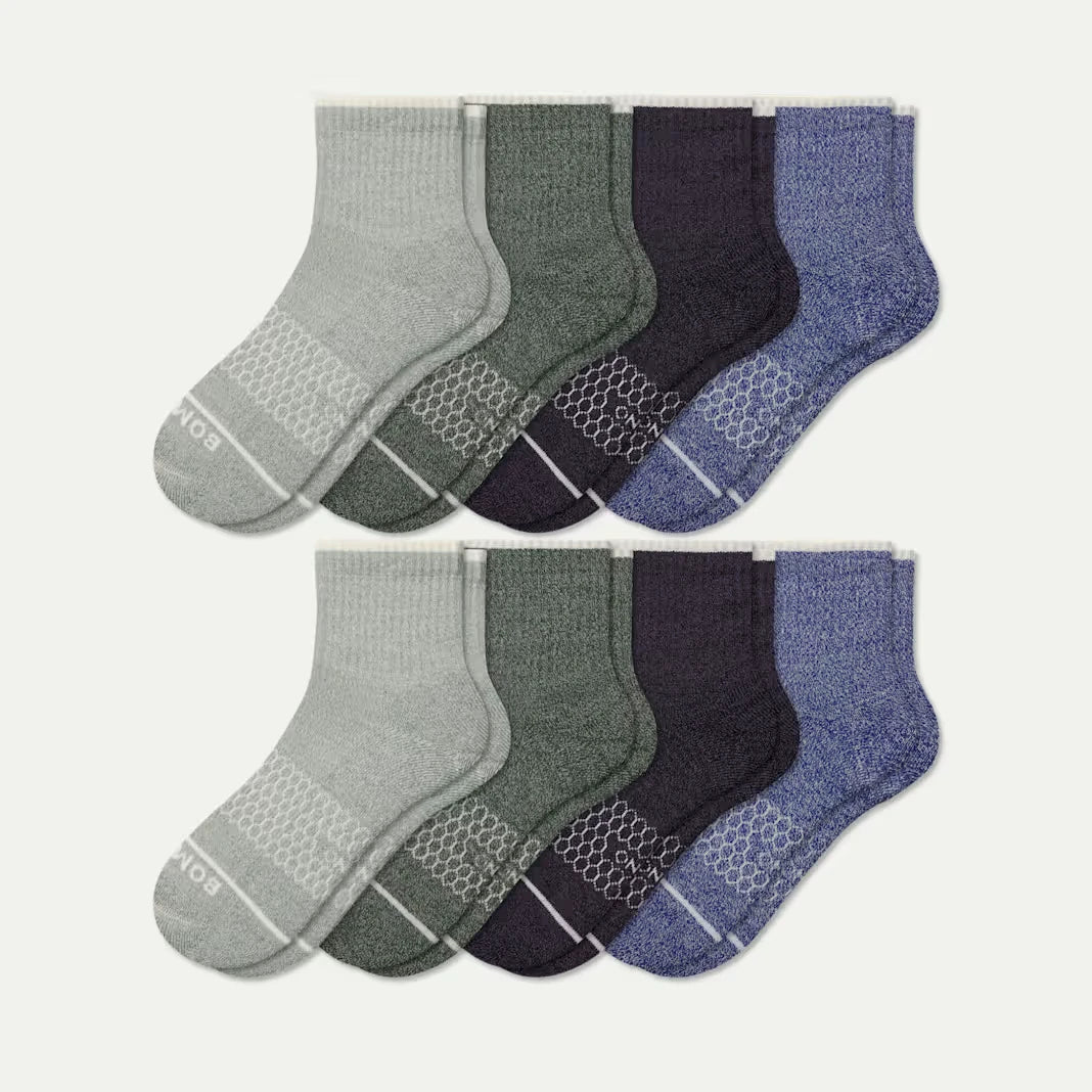Men's Merino Wool Blend Quarter Sock 8-Pack - US 8985