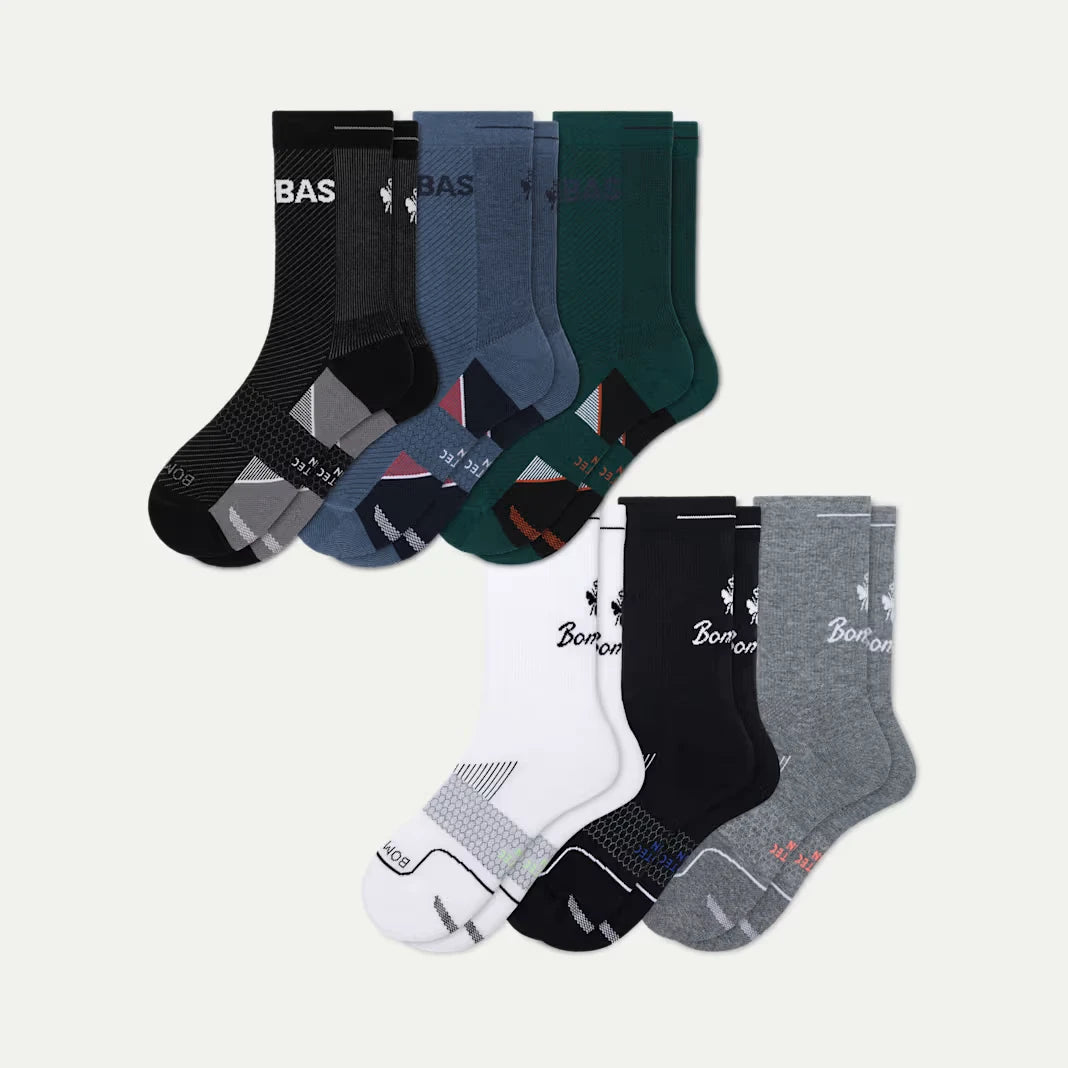 Men's Run Half Calf Sock 6-Pack - US 9583