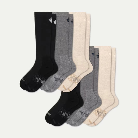 Men's Travel Compression Knee High Sock 6-Pack (15-20mmHg) - US 3355