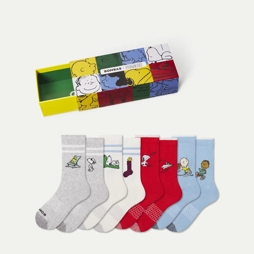 Peanuts x Bombas: Youth Calf Sock 4-Pack Gift Box - US 3586