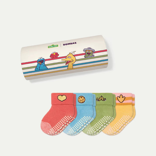 Sesame Street | Bombas Baby Gripper Sock 4-Pack (6-12 Months) Gift Box - US 8160