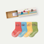 Sesame Street | Bombas Junior Gripper Calf Sock 4-Pack Gift Box - US 7607