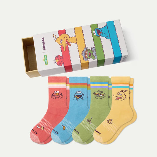 Sesame Street | Bombas Youth Calf Sock 4-Pack Gift Box - US 7149