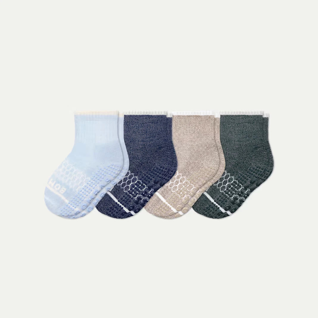 Toddler Merino Wool Blend Gripper Calf Sock 4-Pack - US 7926