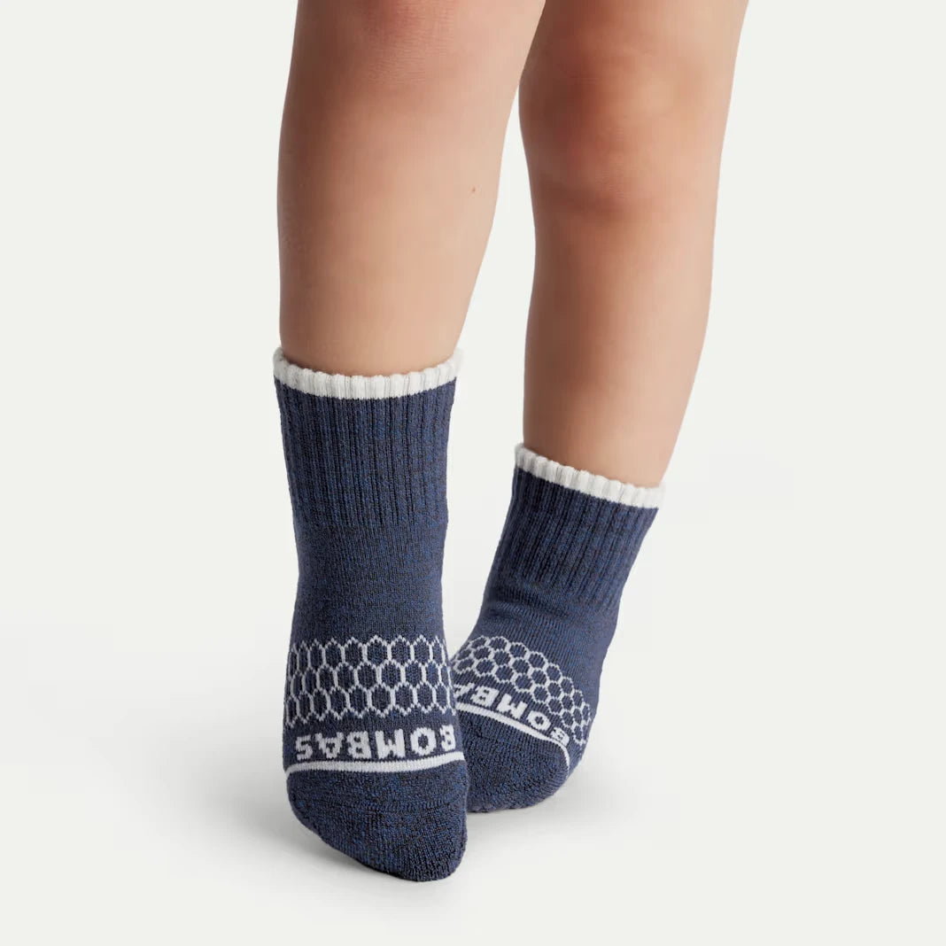 Toddler Merino Wool Blend Gripper Calf Sock 4-Pack - US 7926