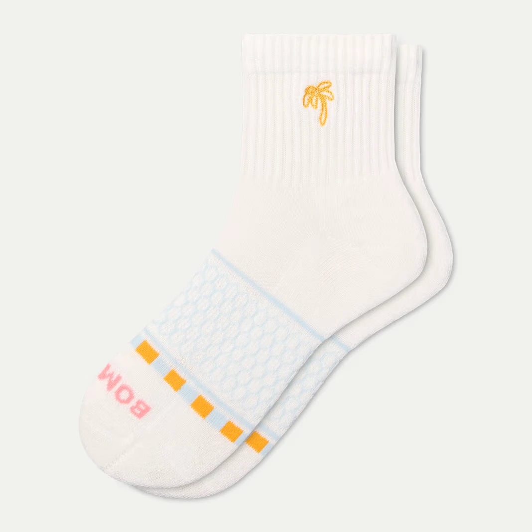 Women's Beach Day Embroidered Quarter Socks - US 4731