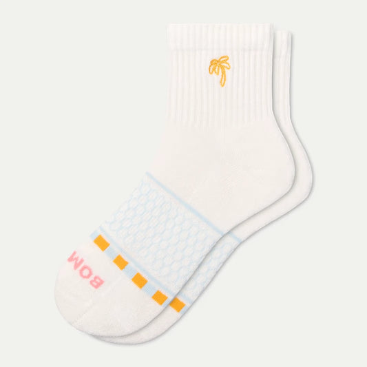 Women's Beach Day Embroidered Quarter Socks - US 4731