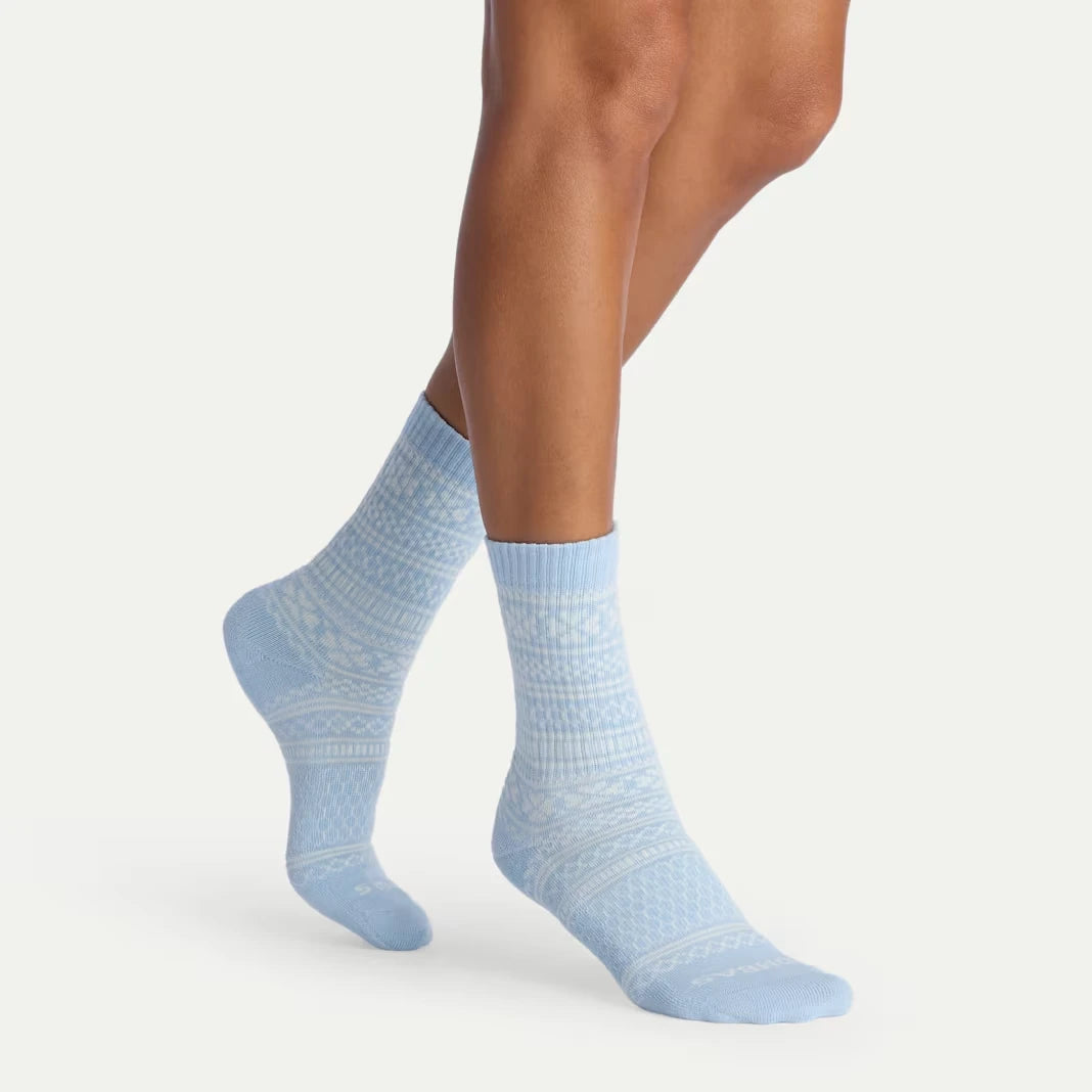 Women's Fair Isle Half Calf Sock 2-Pack Ornament Gift Box - US 4758