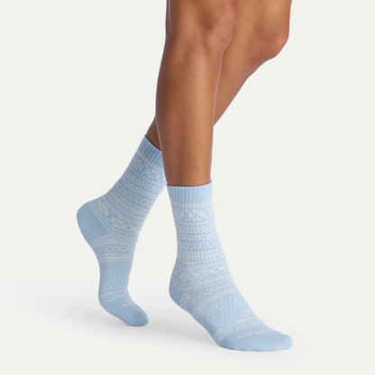 Women's Fair Isle Half Calf Sock 2-Pack Ornament Gift Box - US 4758