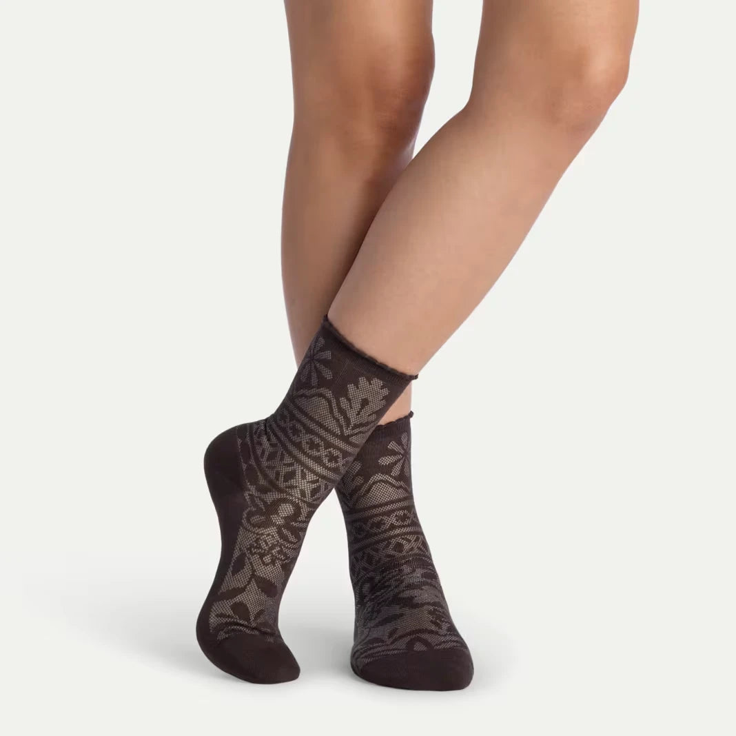 Women’s Floral Lace Half Calf Sock 3-Pack - US 0867