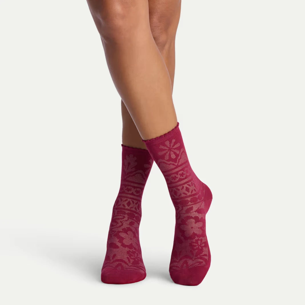 Women’s Floral Lace Half Calf Sock 3-Pack - US 0867