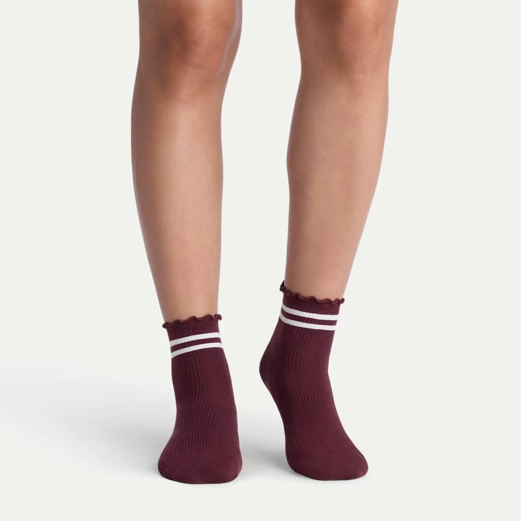 Women's Ruffle Rib Quarter Sock 4-Pack - US 0312