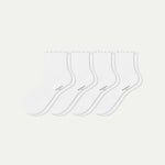 Women's Ruffle Rib Quarter Sock 4-Pack - US 2557