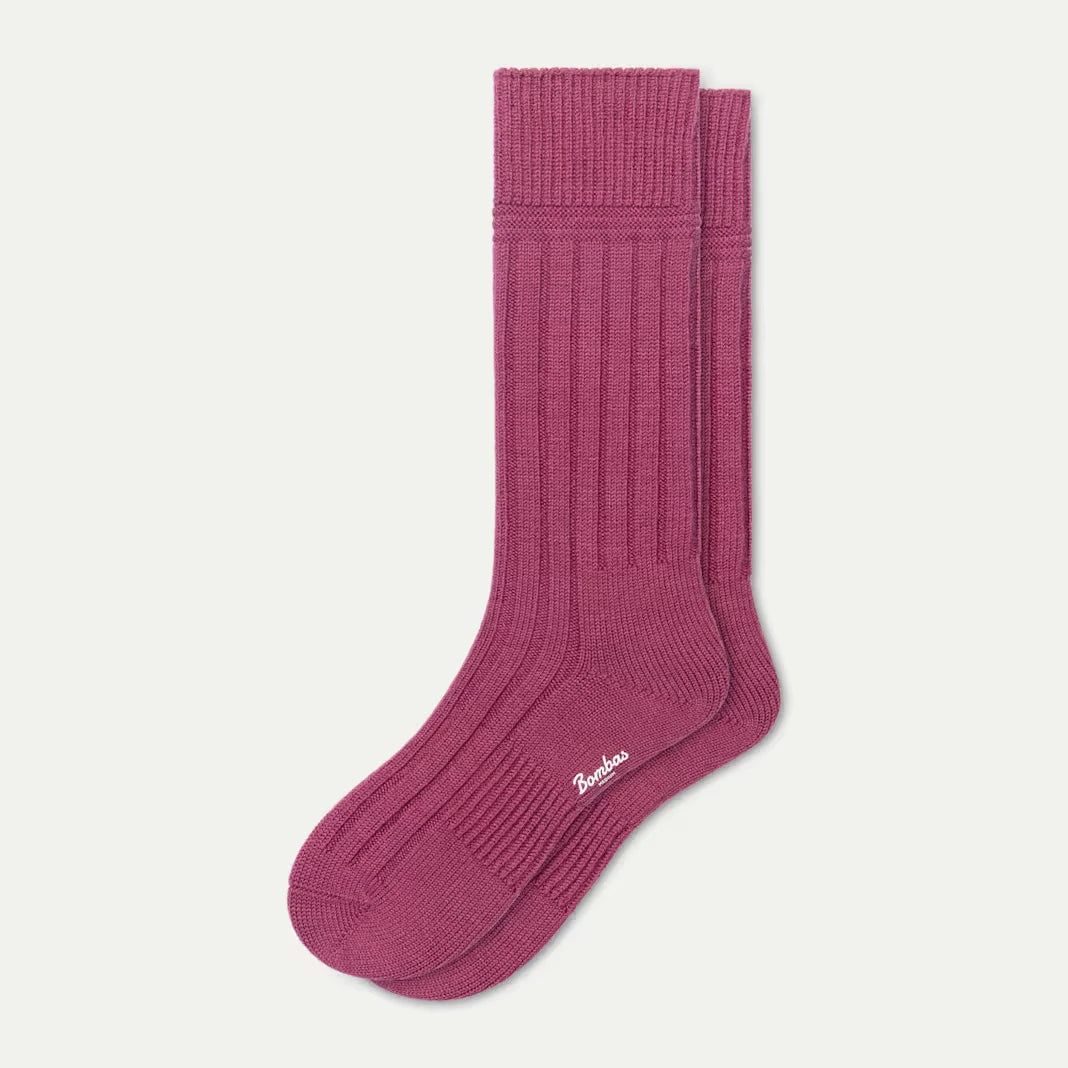 Women's Merino Cashmere Blend Rib Calf Socks - US 0810