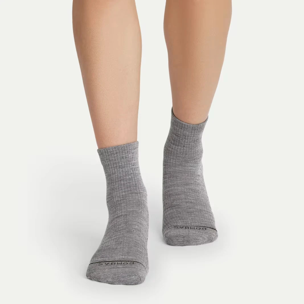 Women's Merino Wool Blend Modern Rib Quarter Sock 8-Pack - US 2612