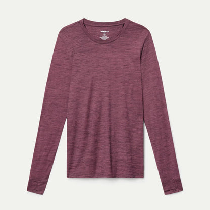 Women's Merino Wool Blend Crew Neck Long Sleeve T-Shirt - US 7685