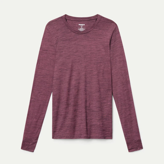 Women's Merino Wool Blend Crew Neck Long Sleeve T-Shirt - US 7685