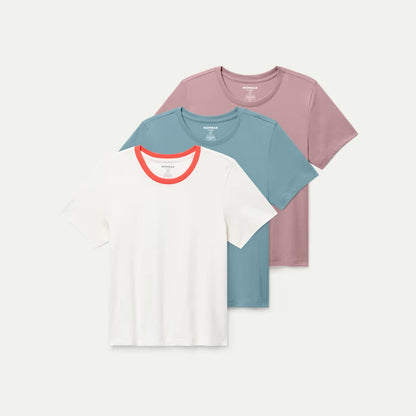 Women's Pima Cotton Crew Neck T-Shirt 3-Pack - US 6025