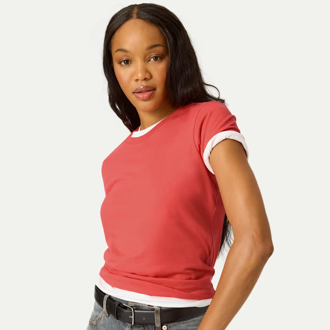 Women's Pima Cotton Slim Crew Neck T-Shirt - US 9922