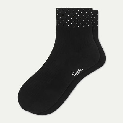 Women’s Rhinestone Rib Quarter Socks - US 8744