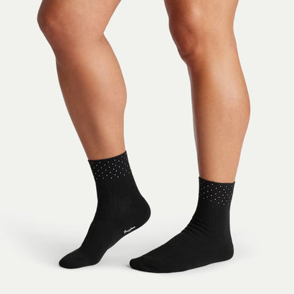 Women’s Rhinestone Rib Quarter Socks - US 8744