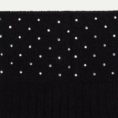 Women’s Rhinestone Rib Quarter Socks - US 8744