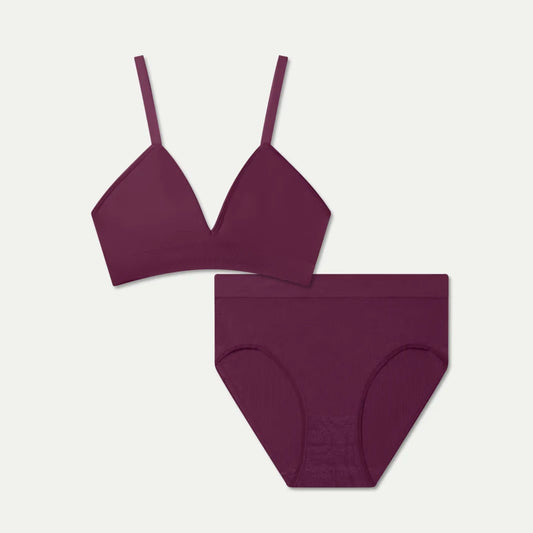 Women's Seamless Triangle Bralette + High Rise Brief Pack - US 3509