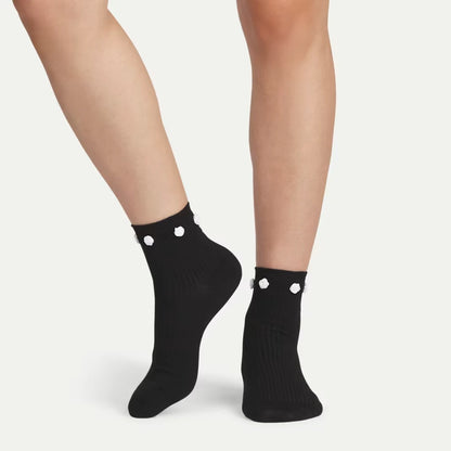 Women's Rosette True Rib Quarter Socks - US 1225